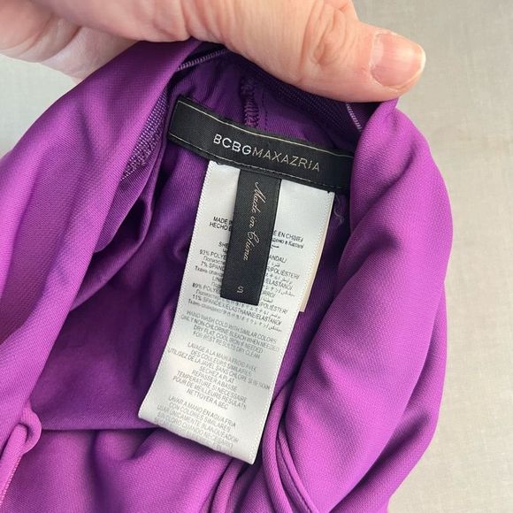 Bcbgmaxazria hedi dark orchid front slit gown size small - Picture 11 of 14